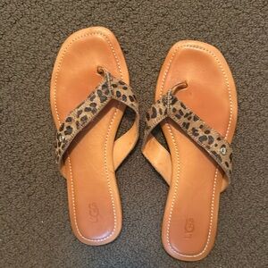 Ugg leopard flip flops